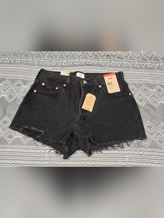 Levi's Pants - Levis 501 High Waisted Black Denim Shorts Size 28